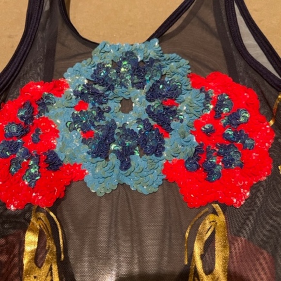 ATAVARIA - swimsuit - Embelisshed and mesh front. size small New No Tag - Picture 5 of 11